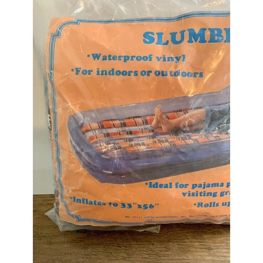 VTG 80s 90s Jobar International Slumber Bed Inflatable Mattress Pillow Pool Viny